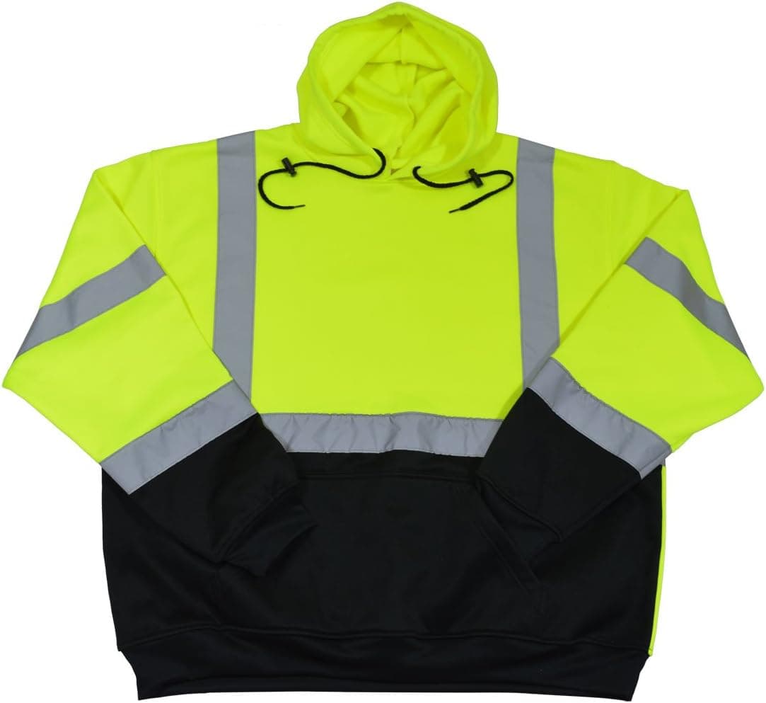 Petra Roc LBPUHSW-C3-L High Visibility ANSI 107 Class 3 Water Resistant Softshell Safety Jacket, Large, Lime/Black