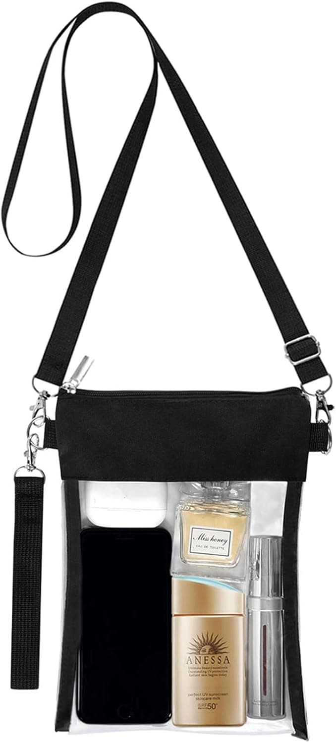 Vichona Clear Crossbody Bag,Clear Purse for Women Stadium Approved with Adjustable Shoulder Strap