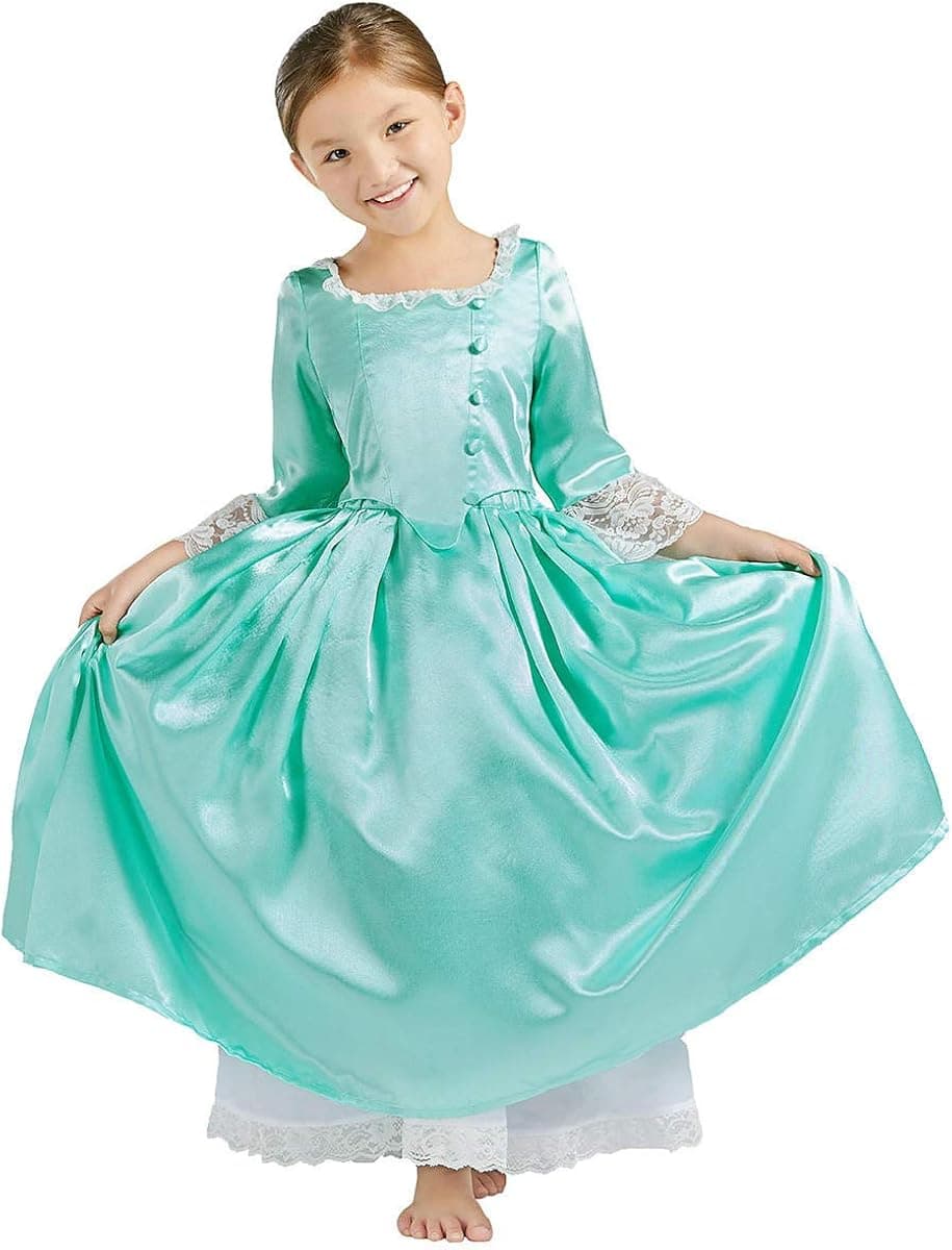 Yejue Royal Colonial Girl Child Princess Costume Hamilton Elizabeth Schuyler Angelica Peggy Cosplay Kid Victorian Dress