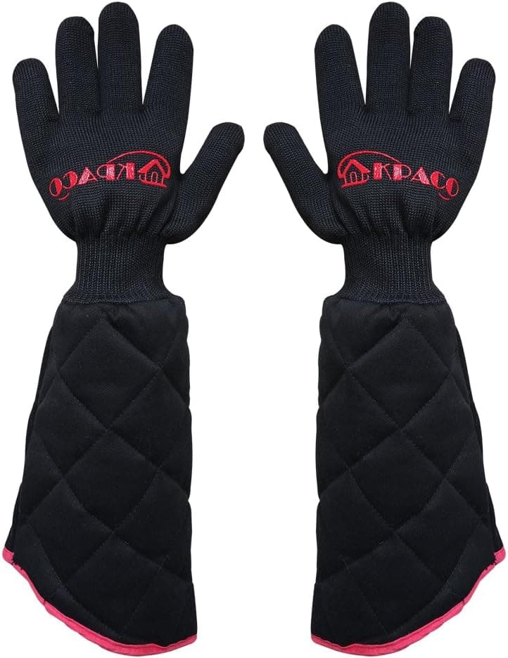 Revolutionary Multifunction Extreme Professional Heat Resistant Gloves,Kpaco Magic Oven Gloves Hot Gloves Barbecue Gloves,Flexible Heat Kitchen Gloves and Flame Cut Resistant Gloves (PAIR) - Black