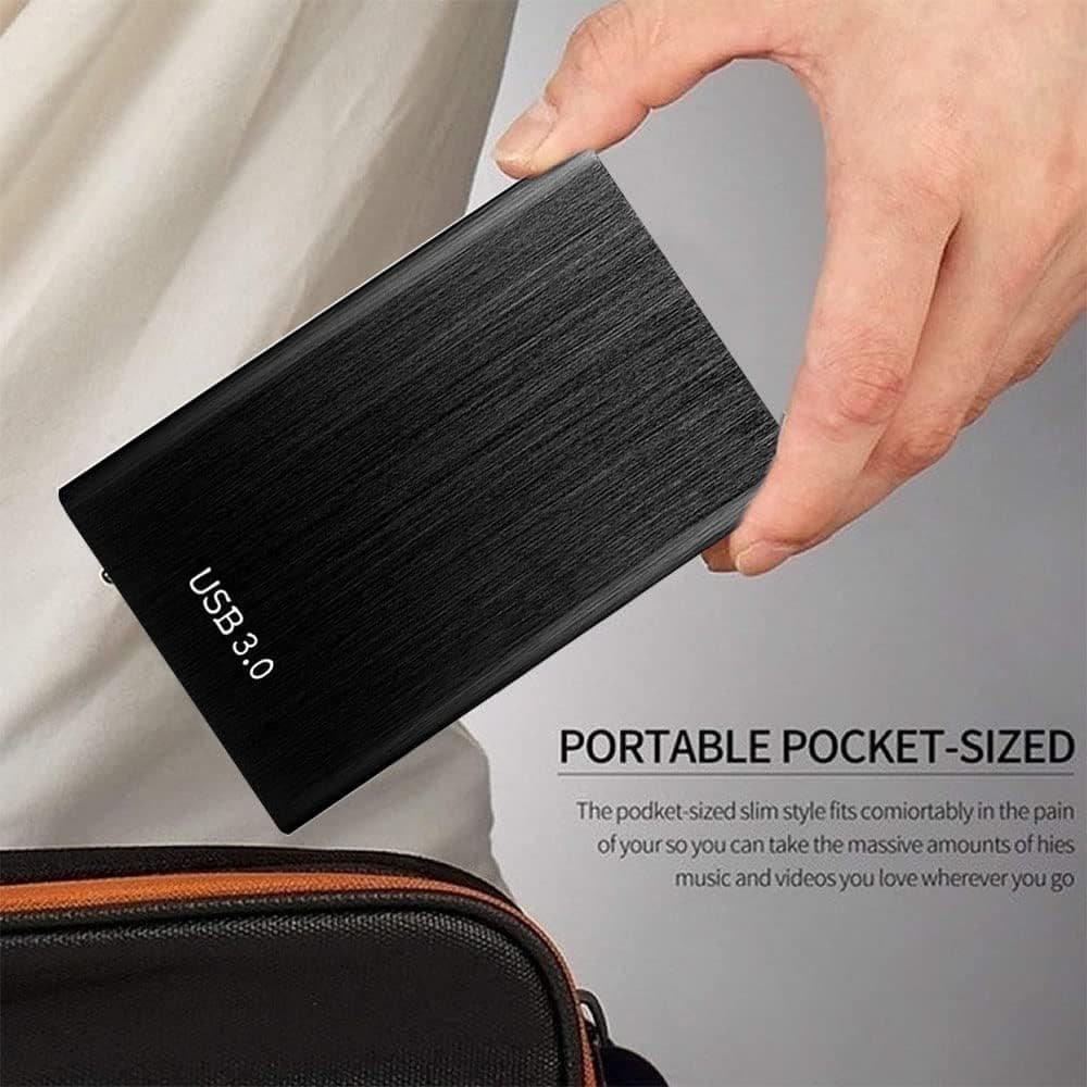 POENOWNE Portable External Hard Drive 2000GB High Speed USB 3.0 External HDD Portable Hard Drive 2000GB External Hard Drive for PC, Laptop, Desktop and Mac (A-Black)