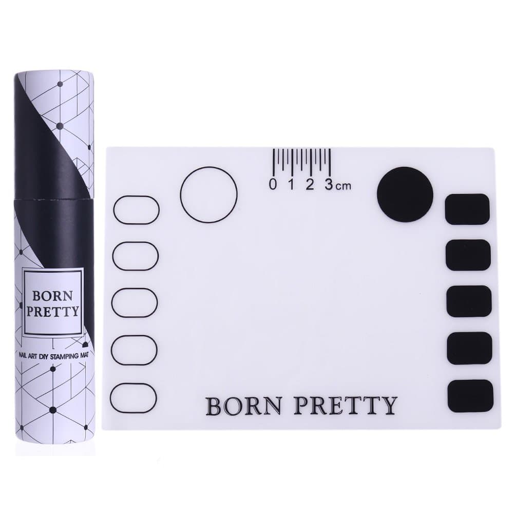 Born Pretty 1 Pc Silicone Stamping Mat 21x15cm Foldable Washable Pad with Box manicuring Nail Art Tool