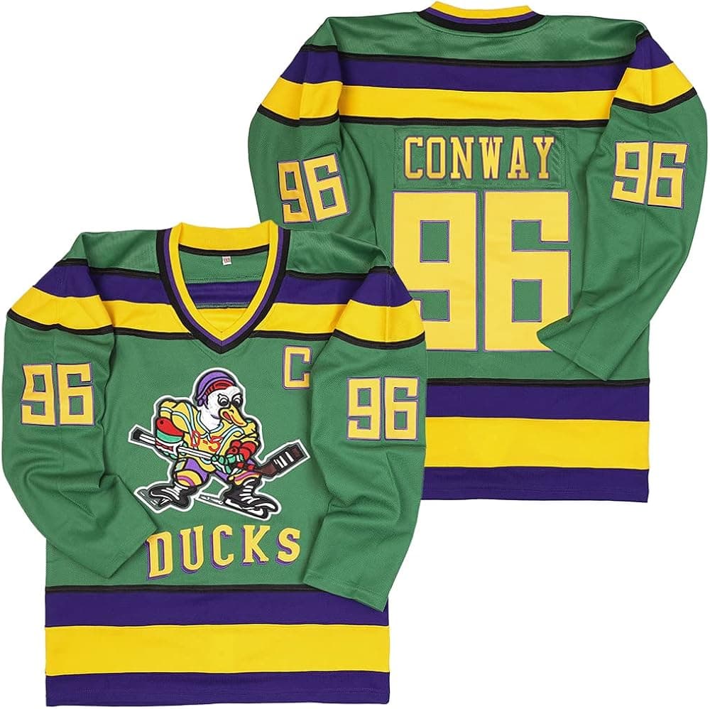 90s Movie Hockey Jersey for Men and Women,Mighty Ducks Ice Hockey Jersey #96 Charlie Conway #99 Adam Banks