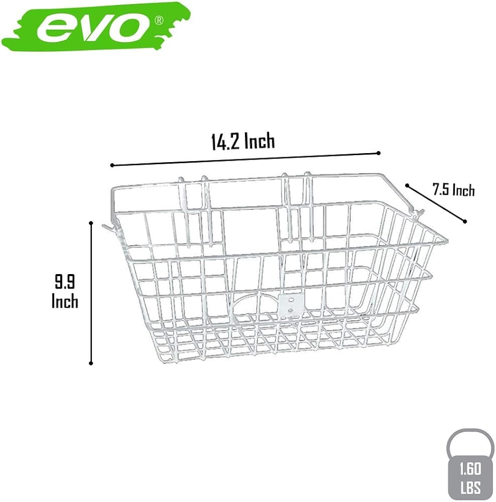 EVO E-Cargo Lift Off Classic Bicycle Basket - Handlebar Mount Bike Basket - White