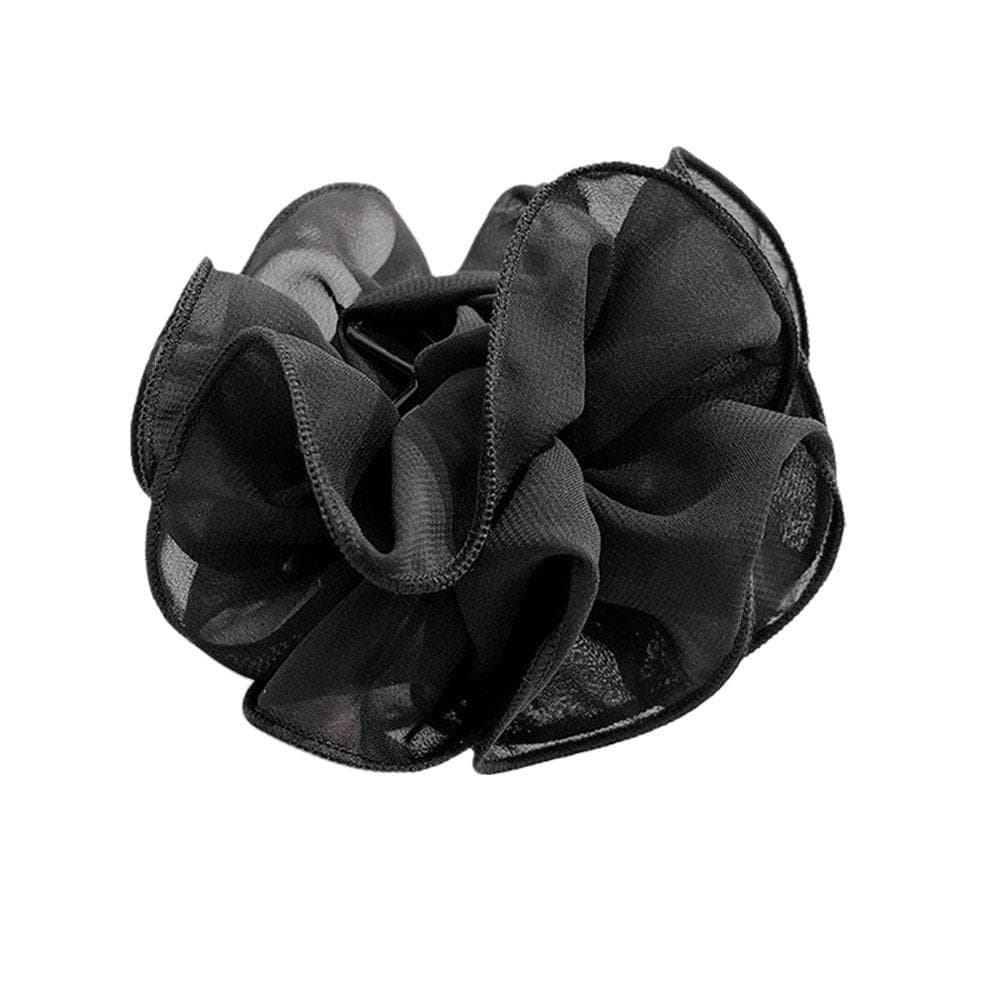 Large Chiffon Claw Clip Hair Bow Large Size Black Fabric Ribbon Flower Rose For Women Clamps Accessories Clips Jaw Claw