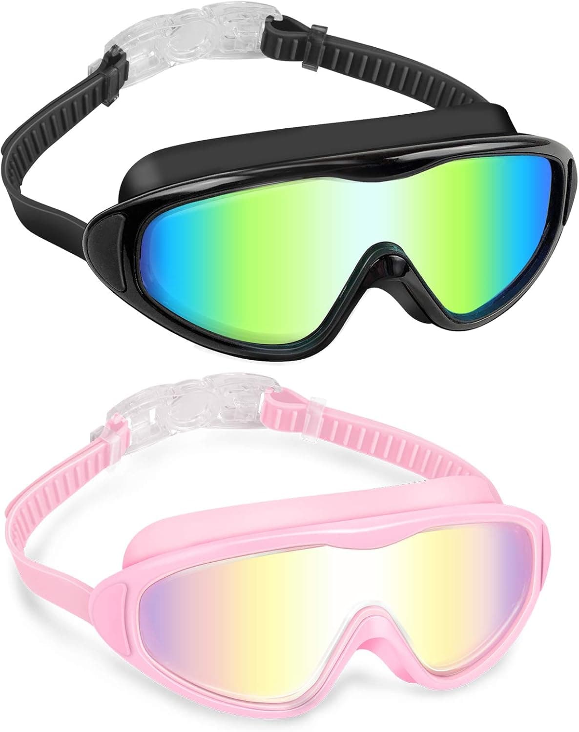 Vorshape Kids Swim Goggles Age 4-14, 2 Pack No leaking Goggles for Boy & Girls