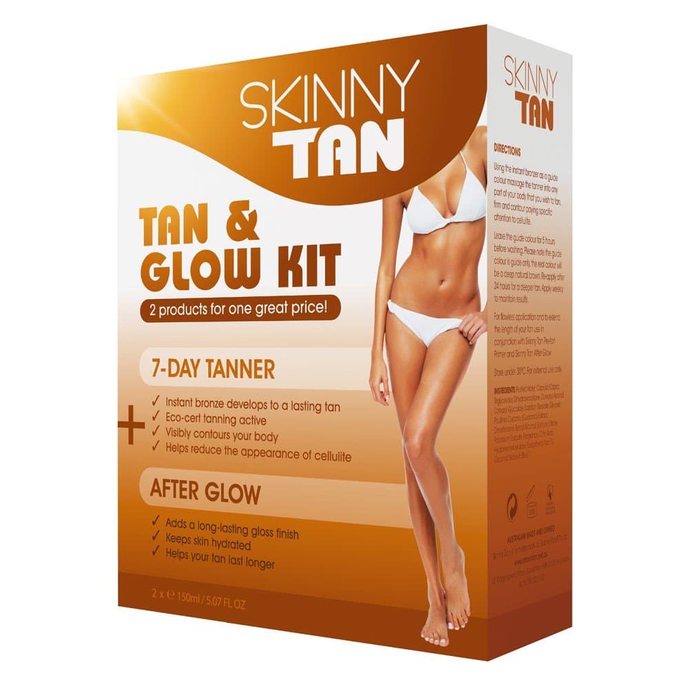 Skinny Tan - Tan & Glow Tanner Kit – No Orange, No Streak Lotion All Skin Types