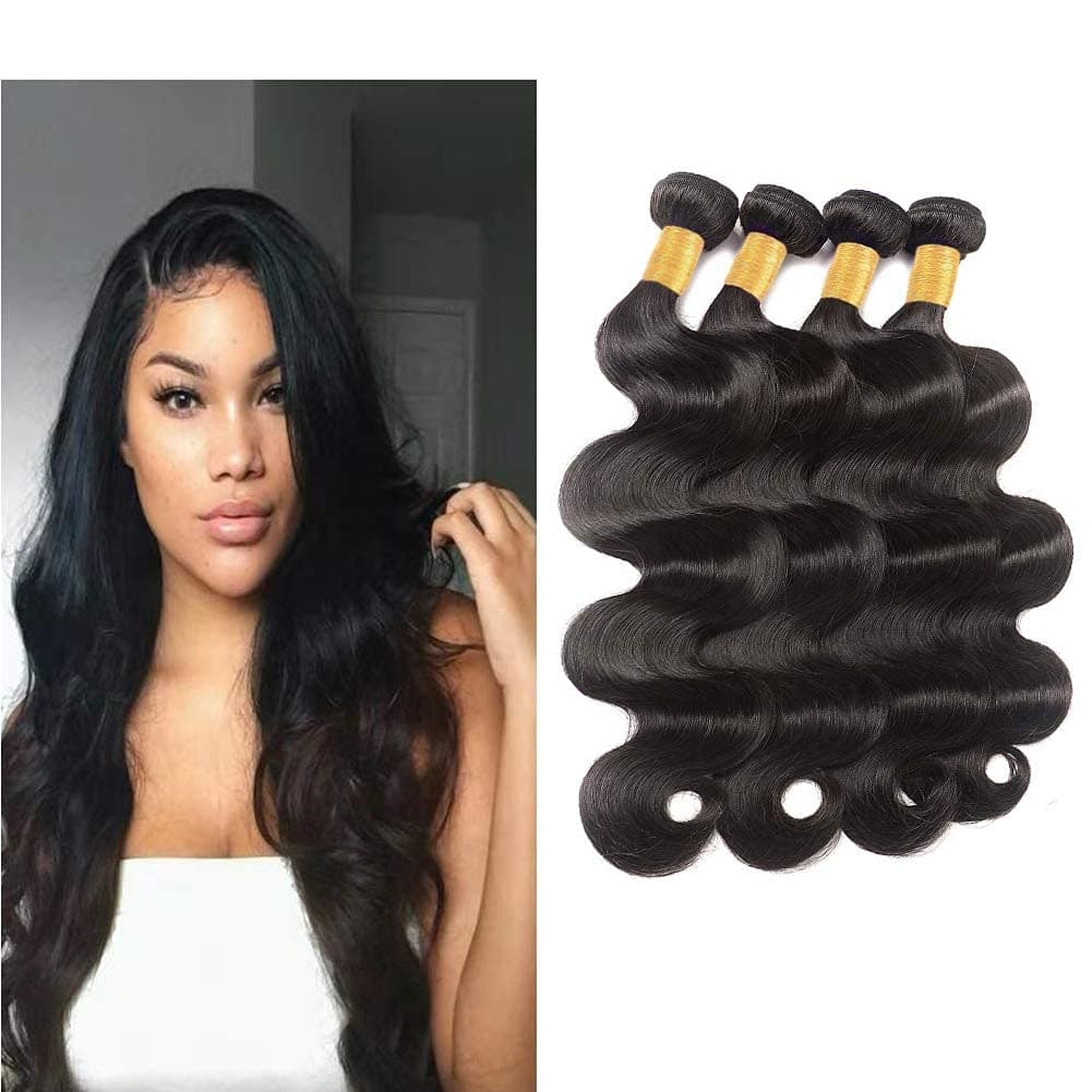 Body Wave Bundles Brazilian Virgin Body Wave Human Hair 4 Bundles 20 20 22 22 Inch Body Wave Hair Bundles Weave Hair Human Bundles Extensions Wavy Hair Human Bundles