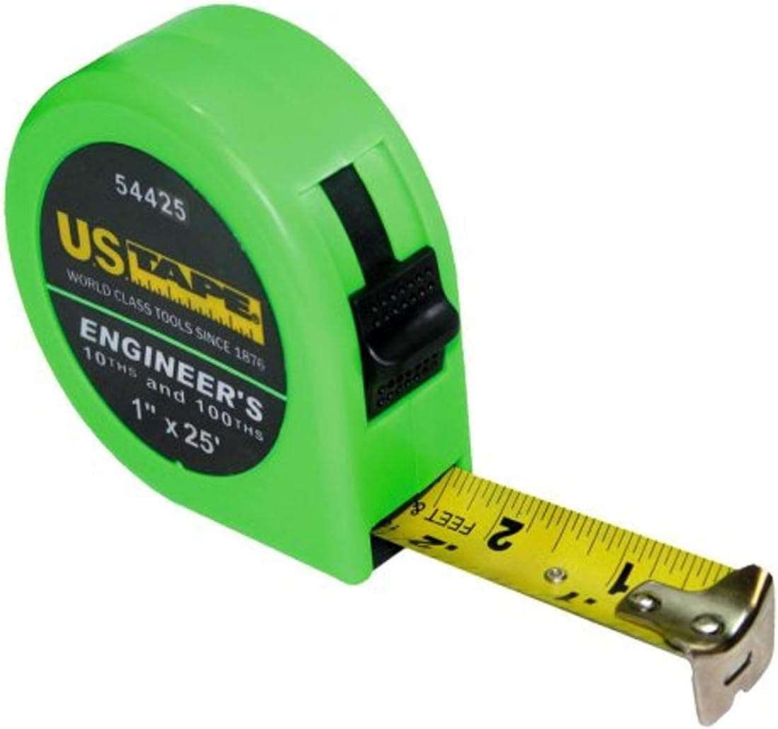 ProTape Engineer 25' in 10ths and 100ths - 1" 54425 Standard Green No Boot by US Tape