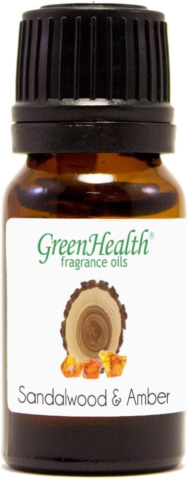 Sandalwood & Amber Fragrance Oil 10ml - Amber Glass Bottle w/ Euro Dropper