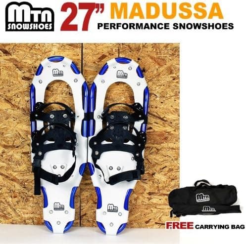 New MTN Snowshoes Man Woman Kid Youth 27" Blue Snowshoes Free Carrying Tote Bag