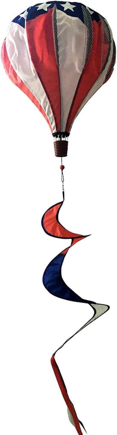 Briarwood Lane Patriotic Deluxe Hot Air Balloon Wind Twister Everyday 54" L