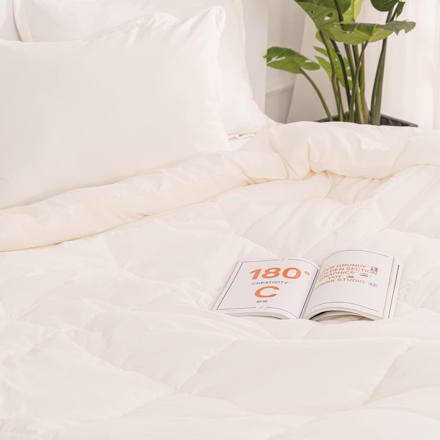 RECYCO King Comforter Set, Lightweight Ultra Soft Down Alternative Quilted Comforter, Duvet Insert Bedding Sets with Pillow Sham for All Season, White
