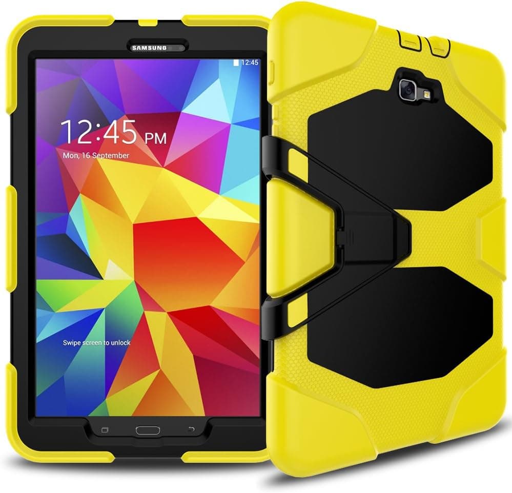 Samsung Galaxy Tab A 10.1 Case(SM-T580),3in1 Slim Heavy Duty Shockproof Rugged Armor Three Layer Hard PC+Silicone Hybrid High Impact Resistant Defender Full Body Protective Cover with Screen Protector
