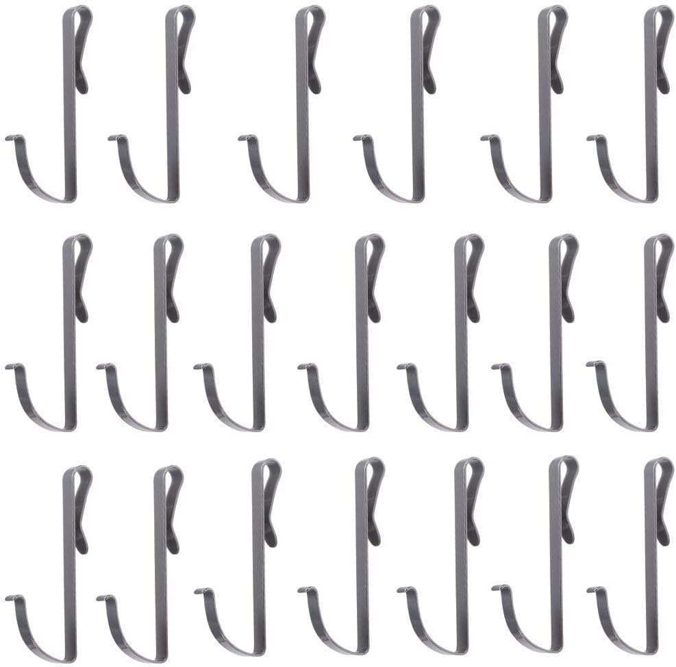 Huakun 20 Pack S-Shaped Stainless Steel Hanger Clip-on Hook,Hanging Sink Grid Hook, Used for Kitchen,Bedroom,Office,Wire Shelf