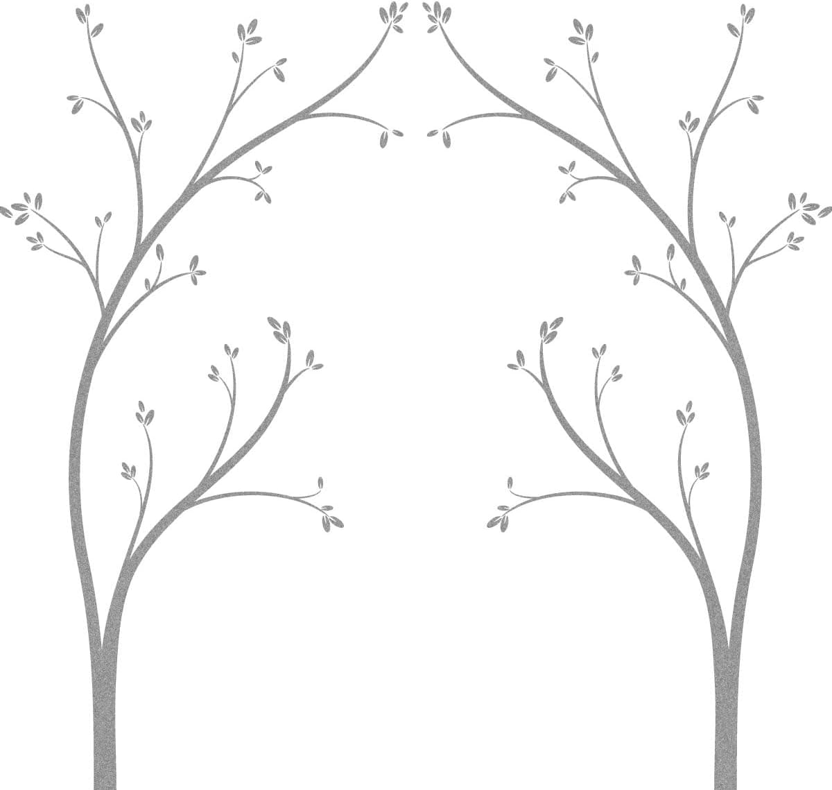 LittleLion Studio Tree Canopy Bed Headboard Wall Decal, Metallic Silver