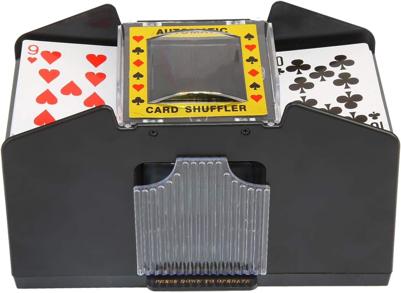 BENBOR Battery Operated Automatic Card Shuffler, 2/4/6 Decks Automatic Poker Card Shuffler Machine, Easy to Use Card Shuffler Machine for Family, Casino Game Nights, Poker & Card Games (1-4 Deck)