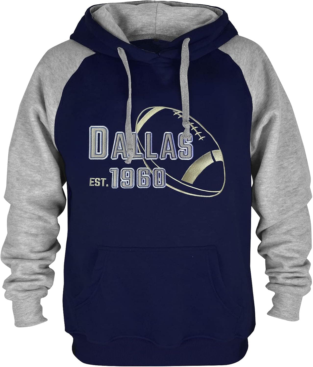 RZUO Mens City Classic Football Embroidery Soft Pullover Hoodie