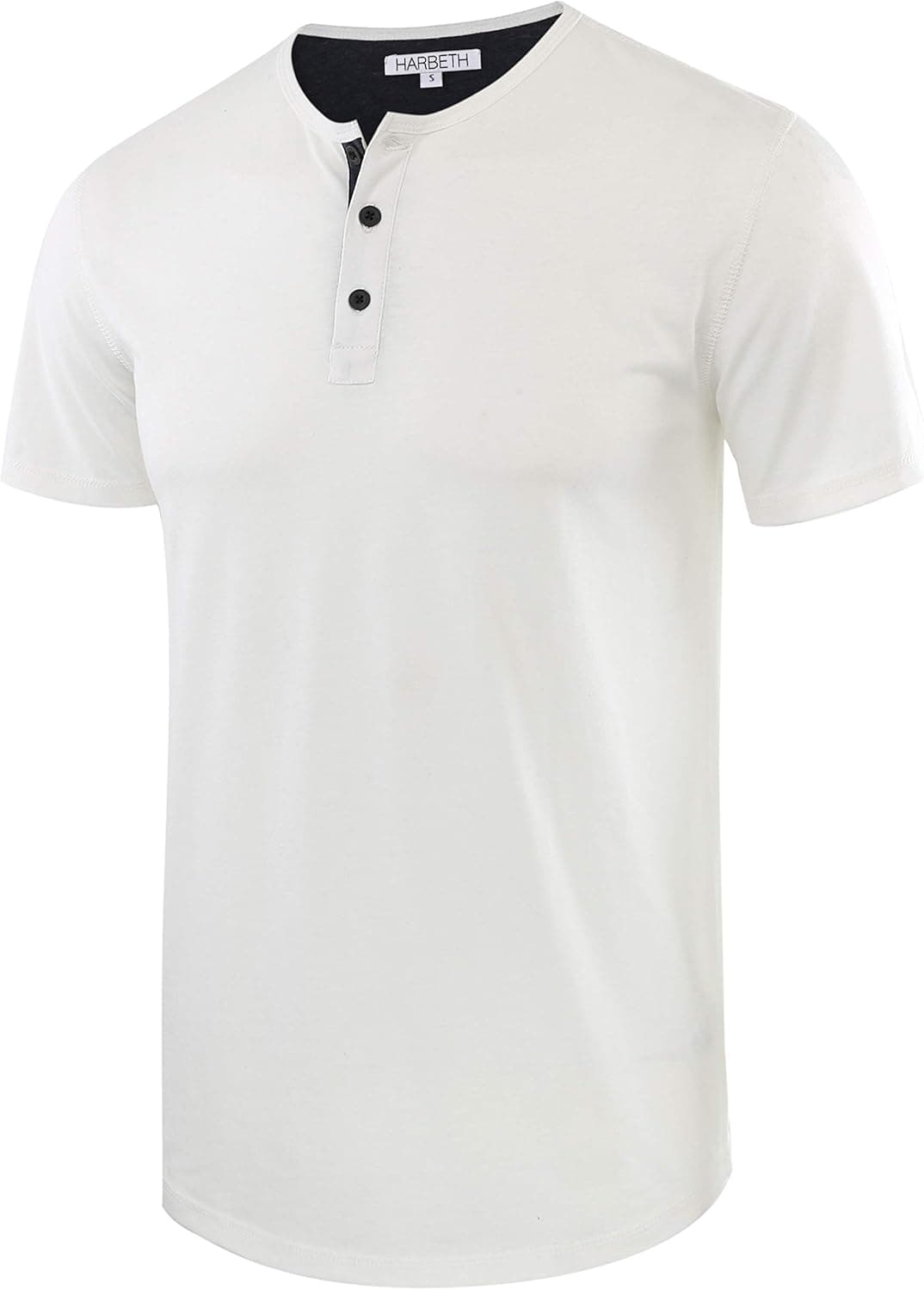 HARBETH Men's Casual Soft Athletic Regular Fit Short Sleeve Henley Jersey Shirt