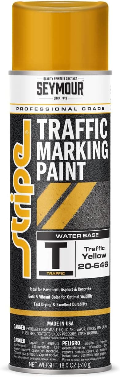 Seymour 20-646 Stripe Water Base Traffic Marker, Yellow