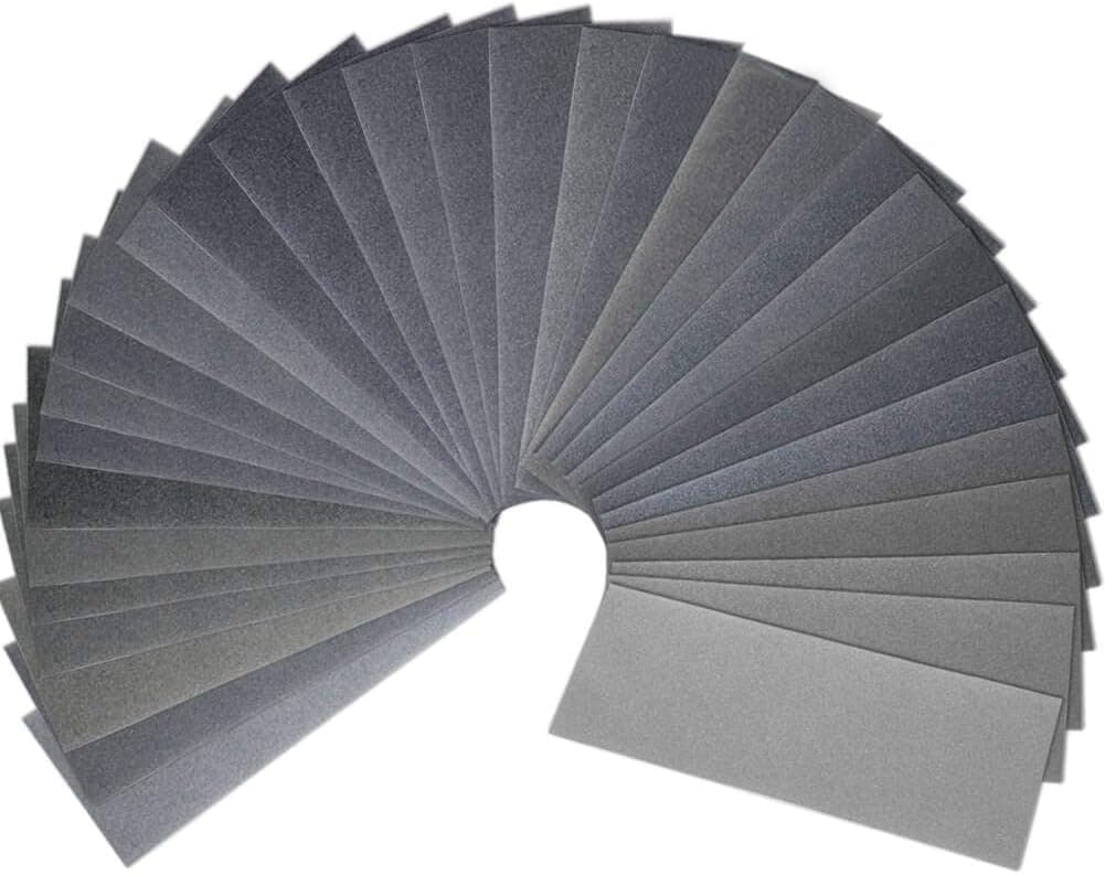 Wet Dry Sandpaper Assortment 46 Pack 120 to 7000 Sand Paper Assorted Grit 9 x 3.6 Inches Waterproof Sanding Paper Sheets for Automotive Wood Sanding Car Metal Plastic Glass Polishing