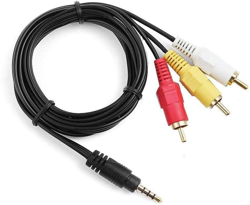 3.5mm Male to 3 RCA Male Plug AV A/V Audio Video TV-Out Cable Cord Lead for Samsung Digtial Camcorder SMX-F40 SMX-F40RN SMX-F40BP SMX-F40BN SMX-F40SP