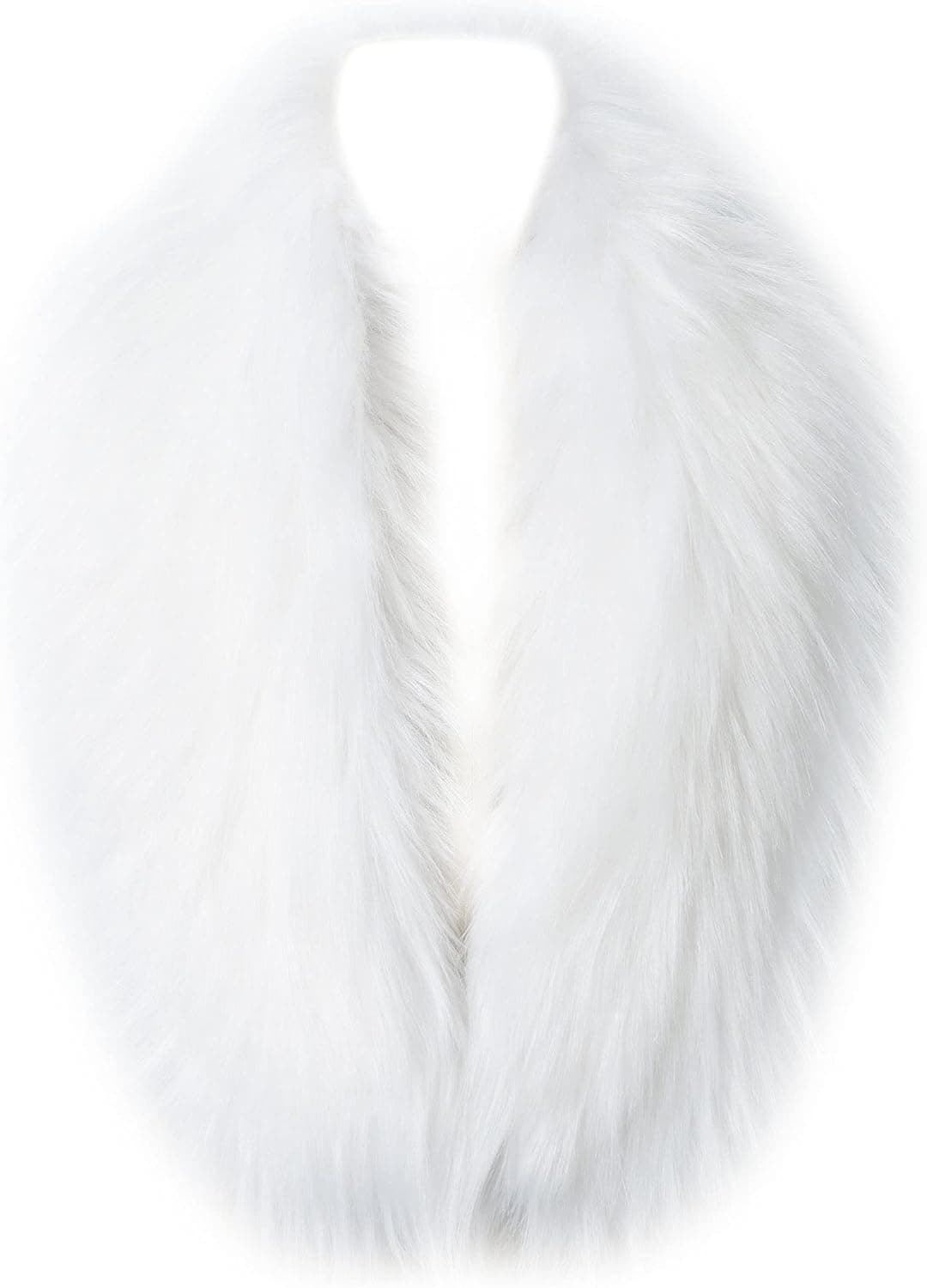 VEVESMUNDO Faux Fur Hood Trim Replacement Detachable For Coats