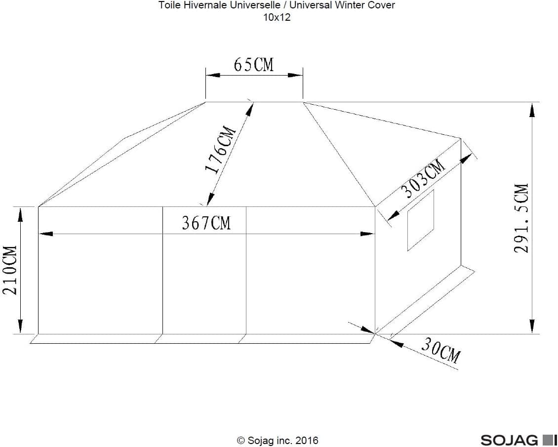 Sojag Winter Cover for Hard Top Gazebo 10x12