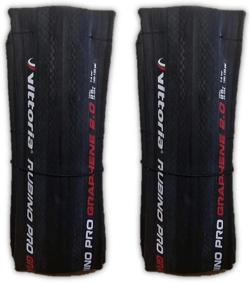 Vittoria Rubino Pro IV 700x25c Road Bike Tire Bundle - Pair (2 Tires) w/Decal (Full Black)