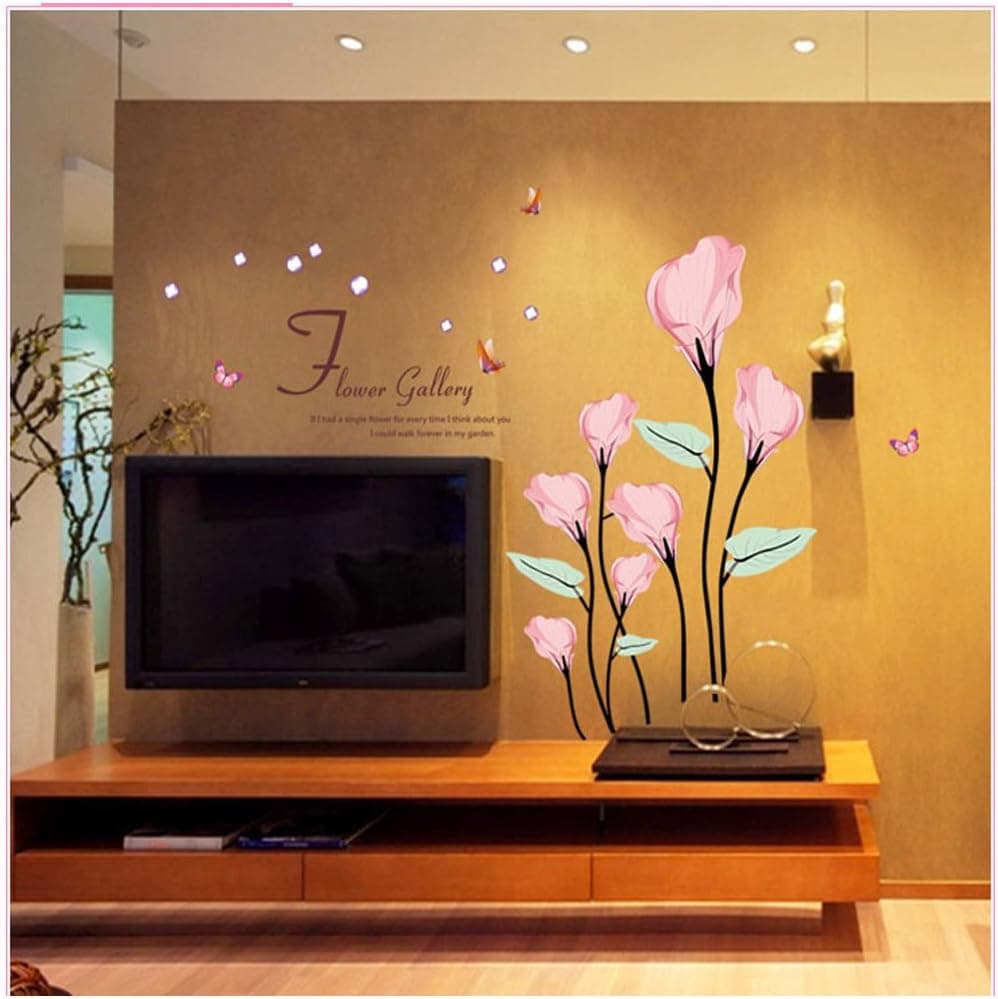 Zhide Calla Lily Flowers Living Room Bedroom Removable Wall Stickers Home Decals