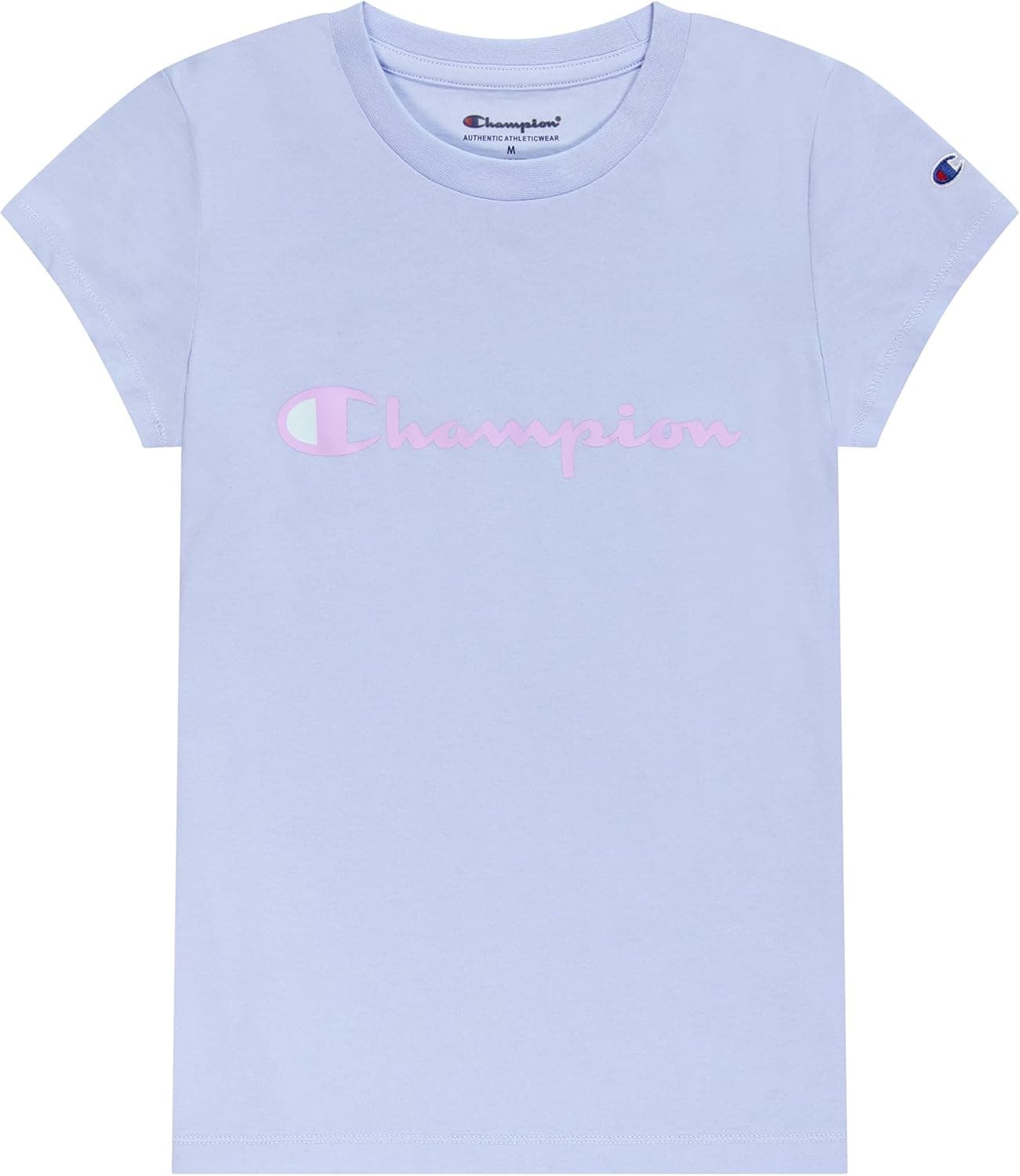 Champion Girls Heritage Short Sleeve Script Logo Tee Shirt Big and Little Girls