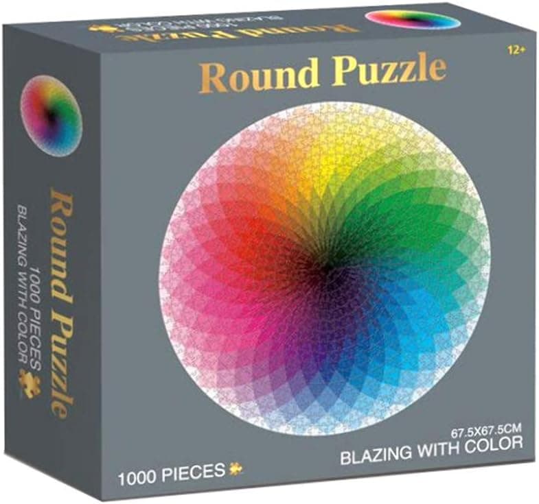 Ximoon Colorful Rainbow Round Geometrical Photopuzzle Adult Kids DIY Educational Toy Jigsaw Puzzle Paper