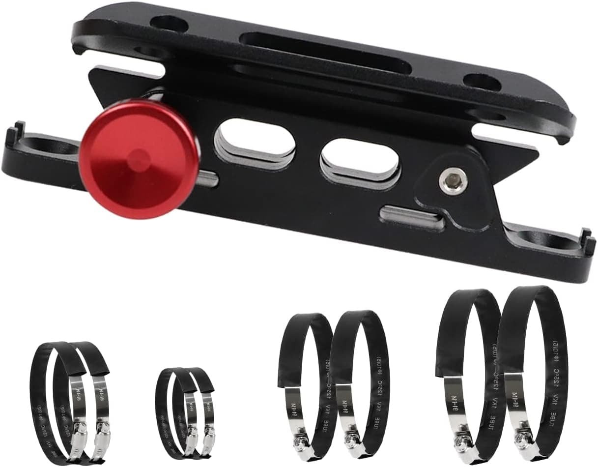 KOLEMO Universal Adjustable Quick Release Roll Bar Fire Extinguisher Mount Holder with 8 Clamps Compatible with for Jeep Wrangler UTV Polaris RZR Ranger Camper Van with Pillar