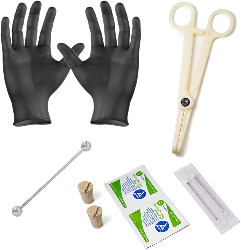 10-Piece Industrial Barbell Piercing Kit - Everything Included to Achieve Professional Results