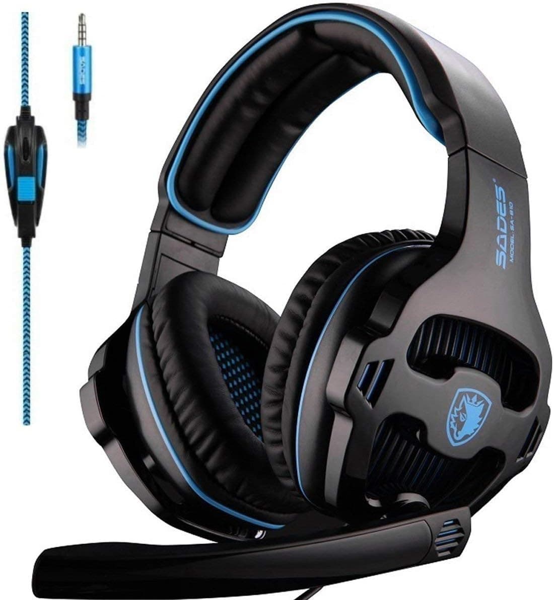 Sades Over-Ear Stereo Gaming Headsets Headphones with Microphone for Plastation4/New Xbox One/PC Computers/Mac/Tablets/Phones (Black)