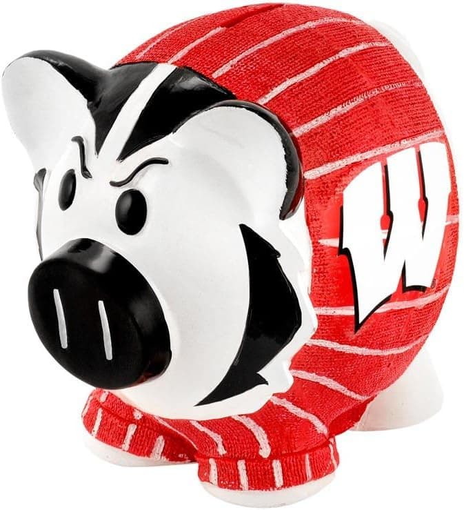Wisconsin Badgers Small Thematic Piggy Bank
