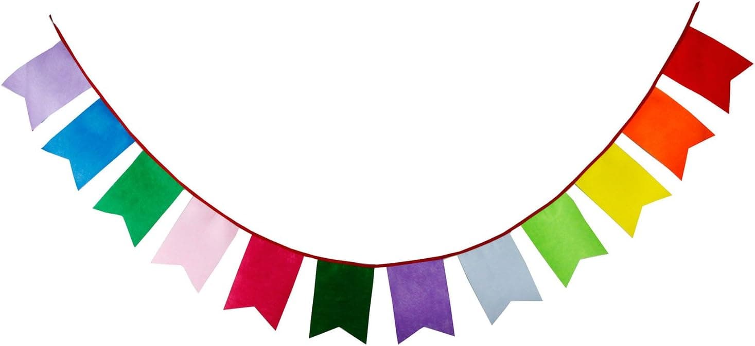INFEI Rainbow Tone Felt Big Flag Buntings Garland Wedding Children Birthday Party Decoration