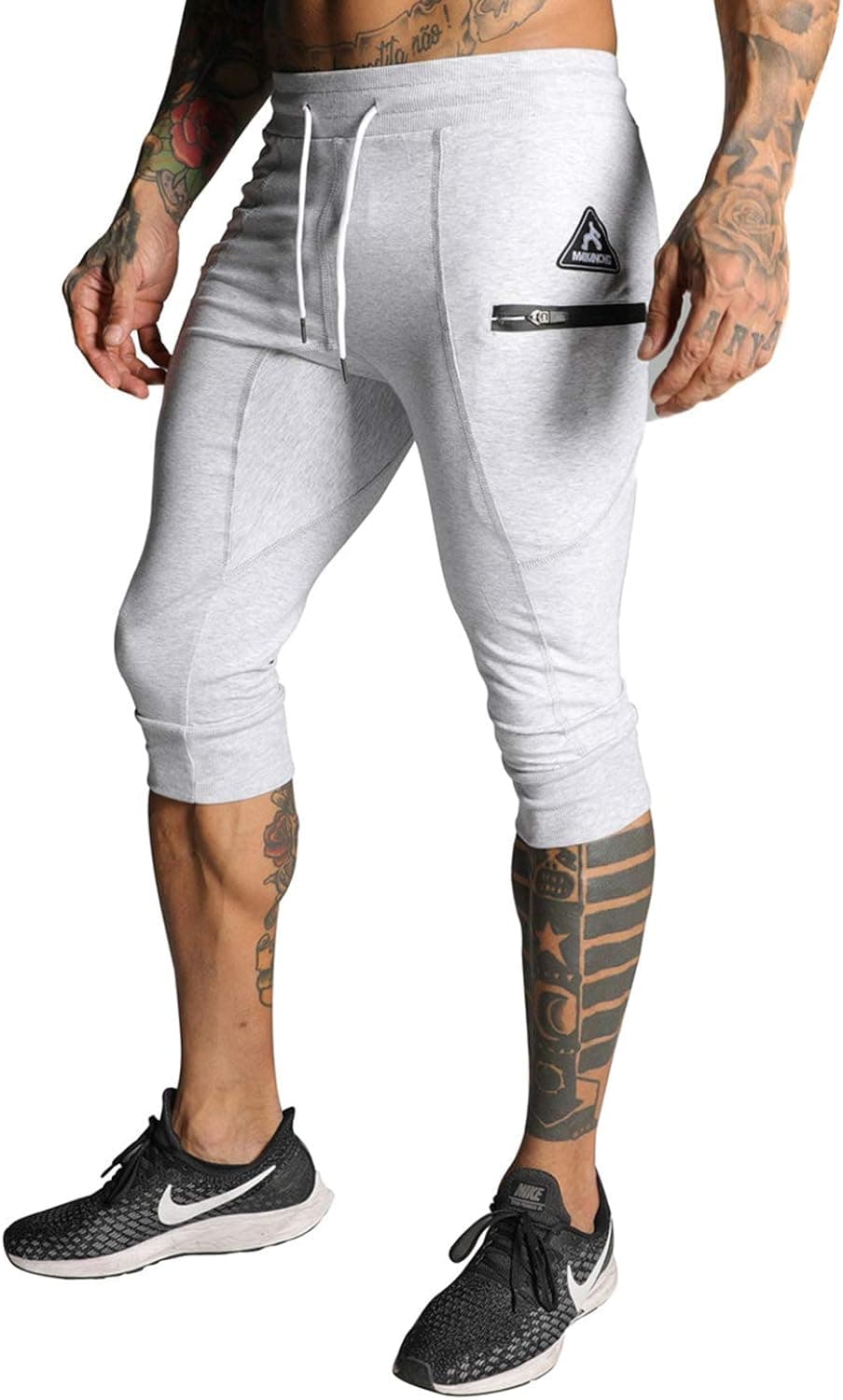 MAIKANONG Mens 3/4 Joggers Slim Fit Shorts Tapered Sweatpants for Gym Running Athletic
