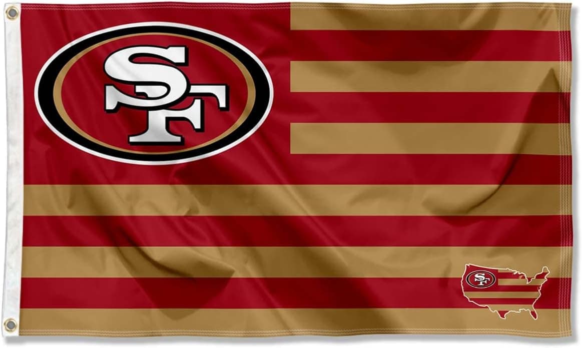 San Francisco 49ers USA American Nation Stripes 3x5 Grommet Flag