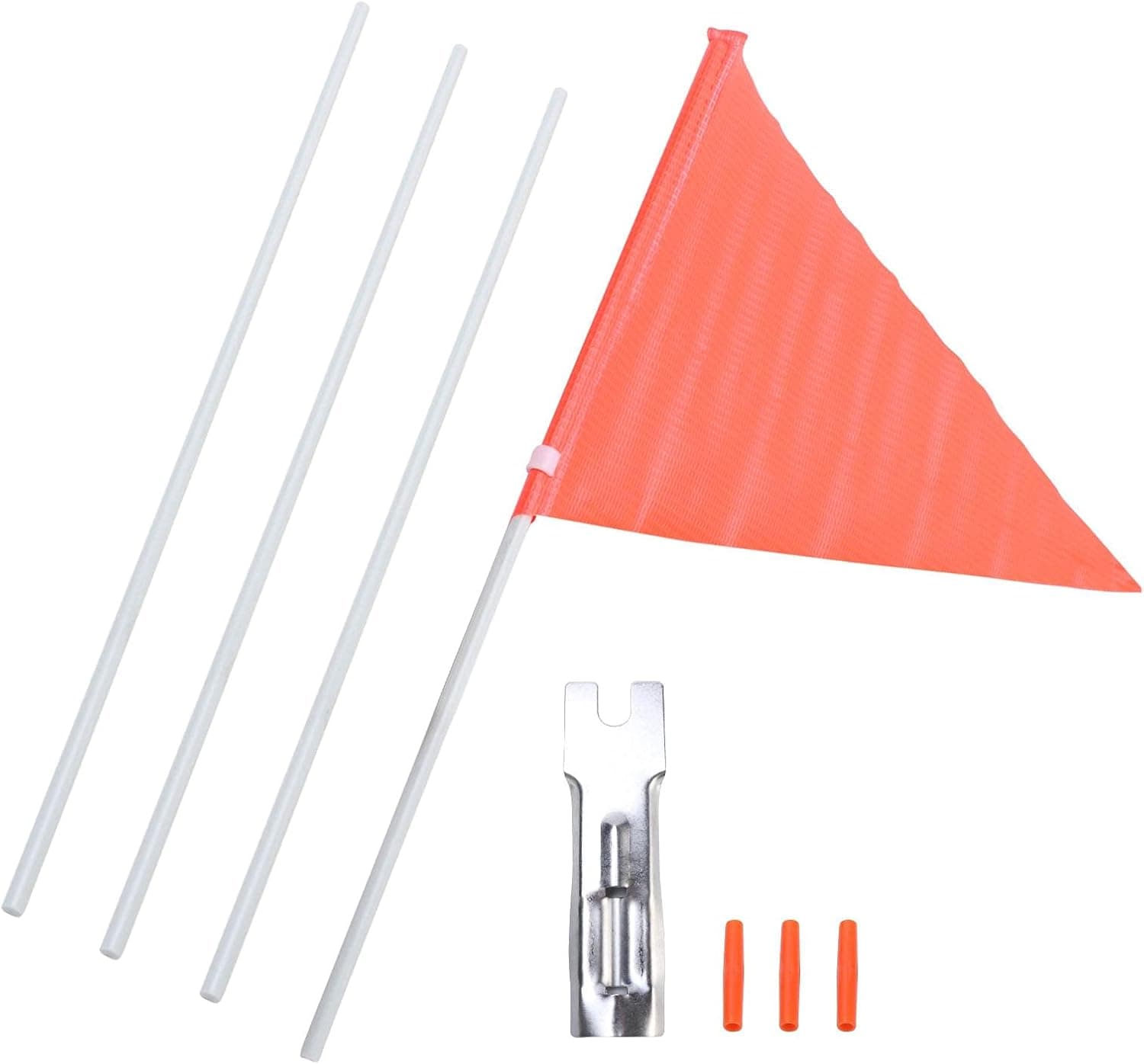 Bicycle Flag for Children Safety Flag Bicycle Bunting for Children's Bicycle, Safety Flag Waterproof Fiberglass With Mounting Bracket Outdoor Bicycle Flag Adjustable Pole(Orange)