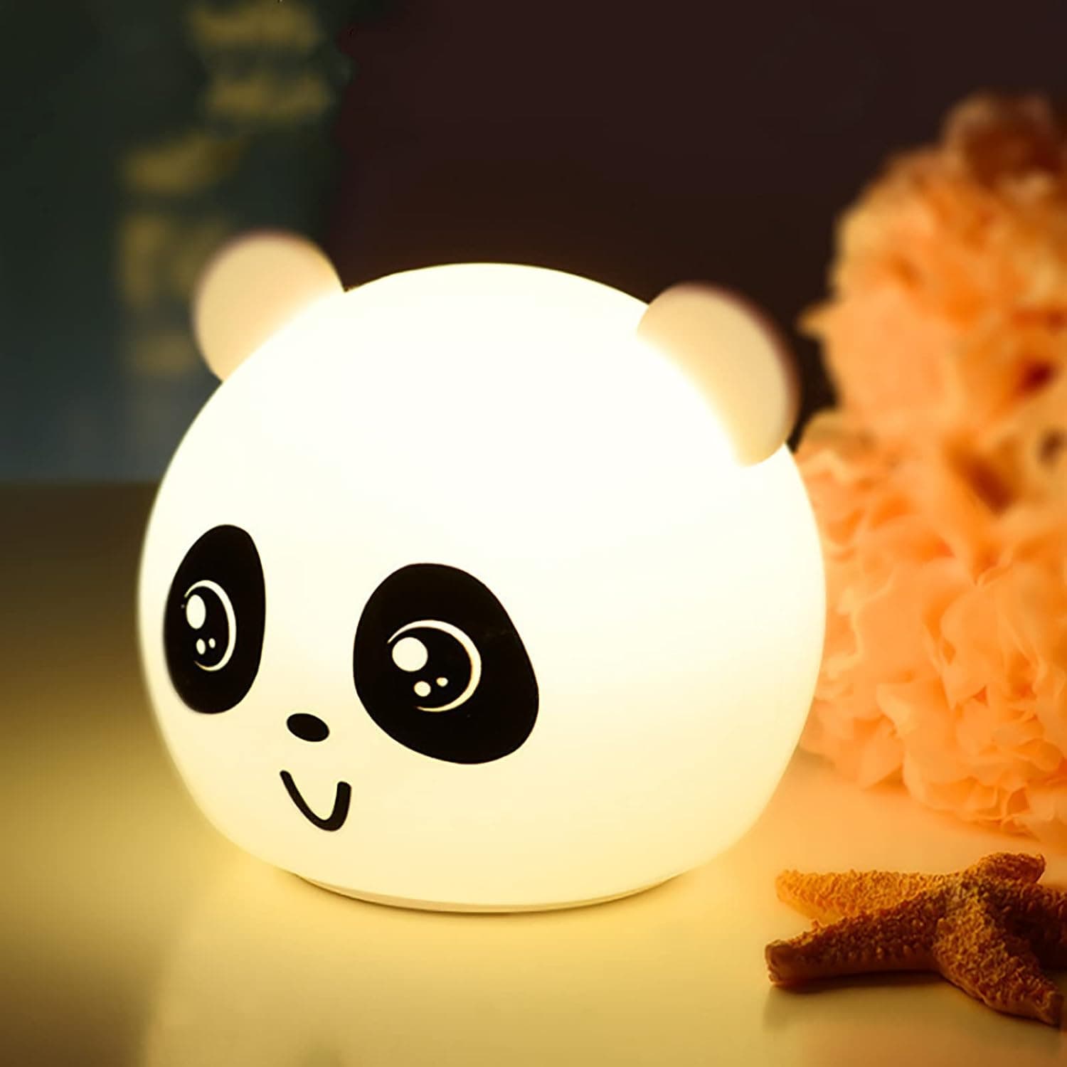 Panda Night Light, Cute Animal Night Lamp for Kids, Kawaii 7 Colors Changing LED Night Lights,Silicone Bear Nursery Baby Nightlight for Children Birthday Gifts,Teen Girls Bedroom Decor Decorations