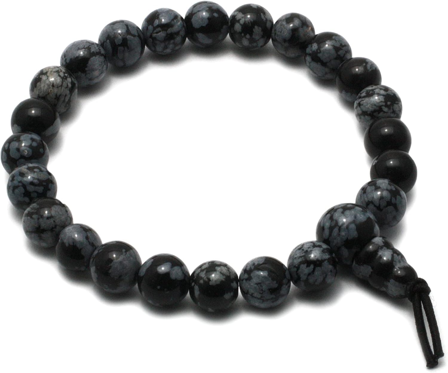 CrystalAge Snowflake Obsidian Power Bead Bracelet