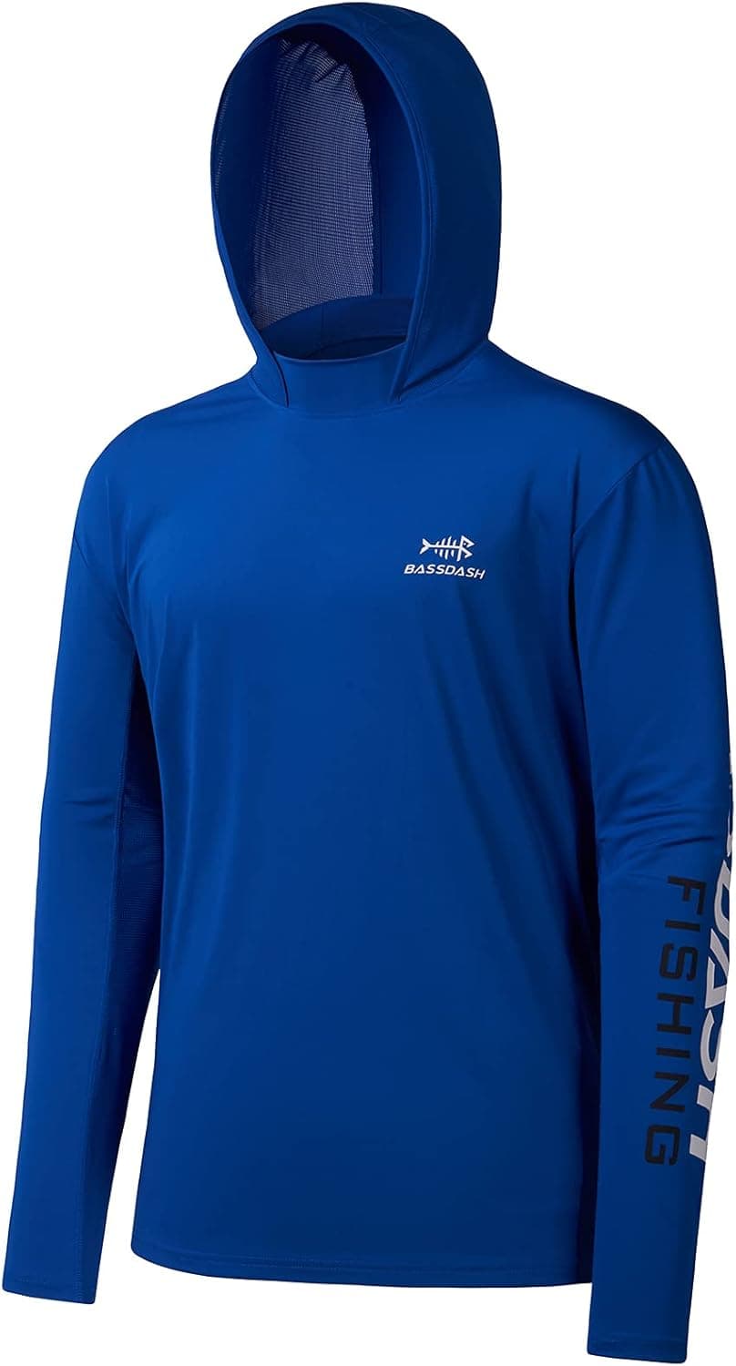 BASSDASH UPF 50+ Men’s UV Sun Protection Long Sleeve Performance Fishing Hoodie Hooded Shirts