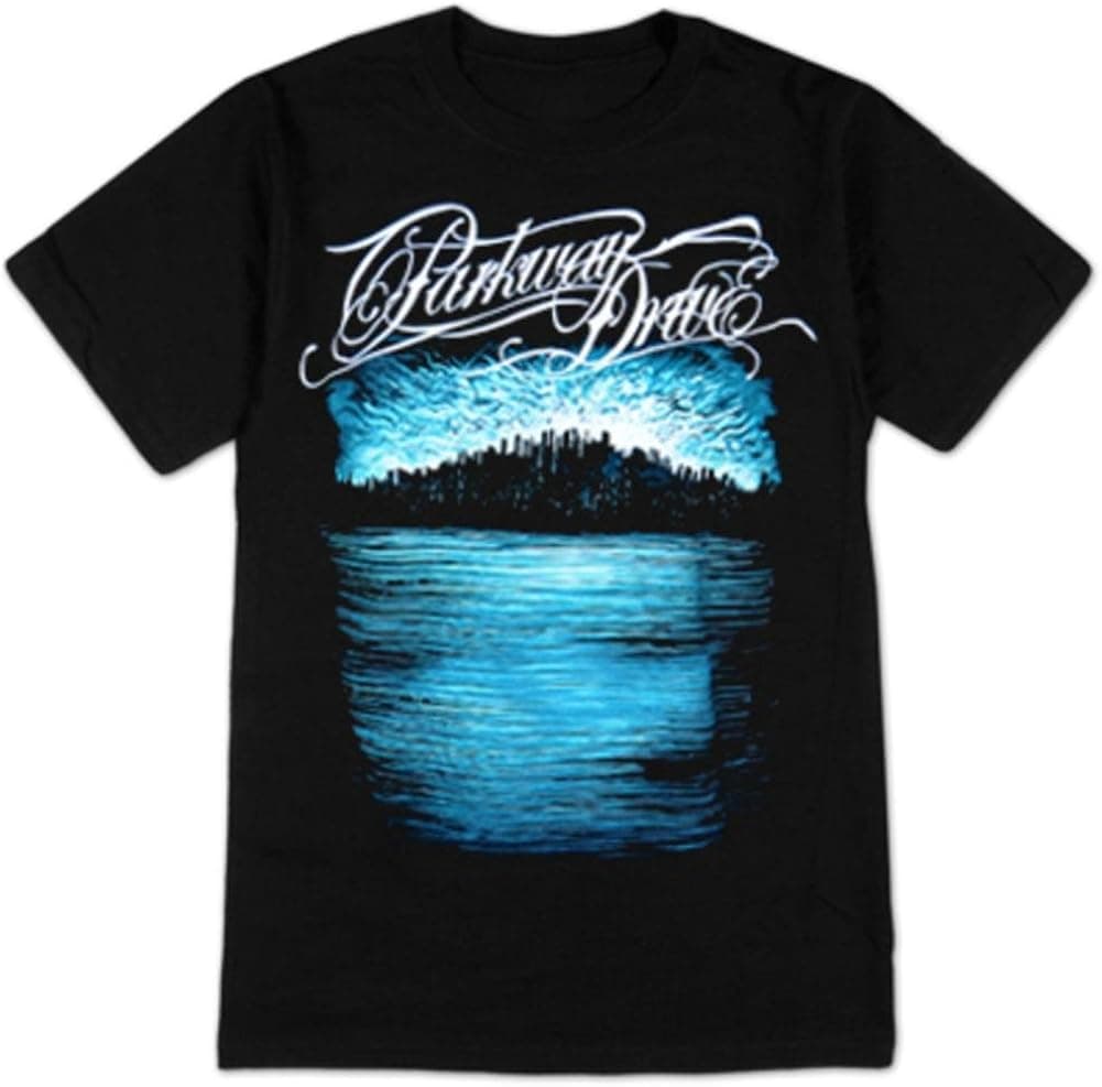 Parkway Drive Men's Deep Blue Skyline (Slimfit) Slim Fit T-Shirt Black