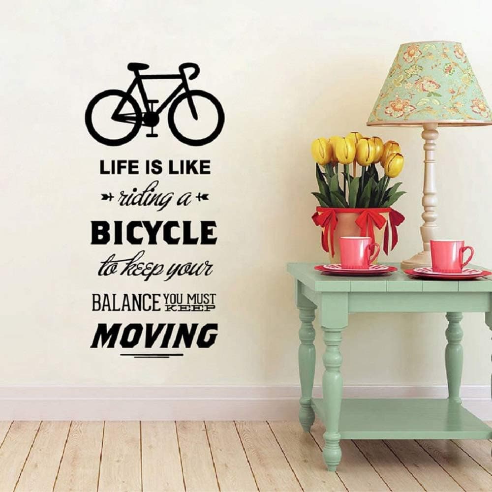 Inspiring Life is Like Riding A Bicycle Quote Bike Wall Sticker Cycling Words Vinyl Bike Wall Art Decal Room Sticker Home Decoration