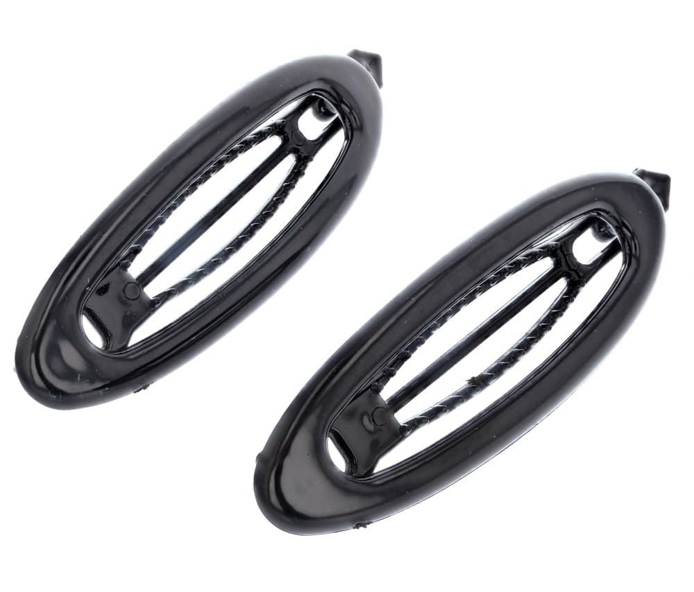 Ellas Women's Classic 100% Plastic 3" Long Hair Barrette, (2 Pcs.) (Black ovals)