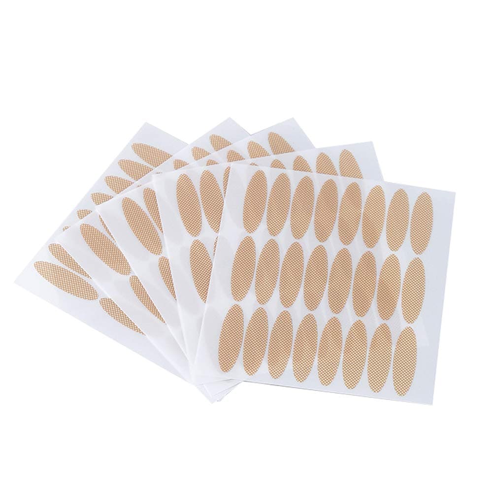 240 Pairs Wide Nature Skin Color Lace Mesh Waterproof Sweatproof Makeup Eyelid Stickers Invisible Self-adhesive Non-trace Eyelid Tape Big Eye Decoration Non Reflective Eyelid Sticker