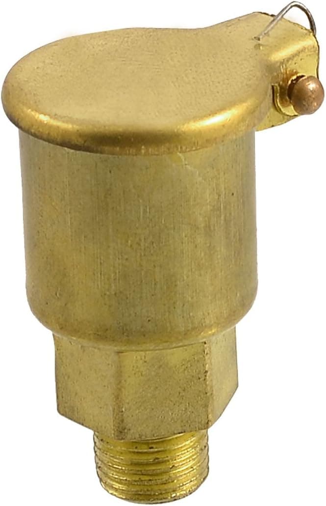 uxcell Machine Part 1/8 inches PT Thread Spring Cap Grease Oil Cup Gold Tone