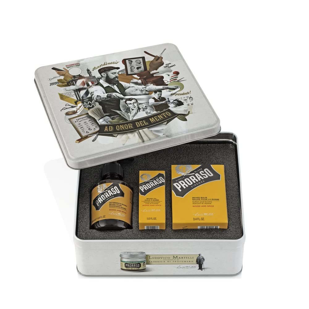 Proraso Beard Care Kit Gift Set for Men with Beard Wash, Beard Oil and Beard Balm