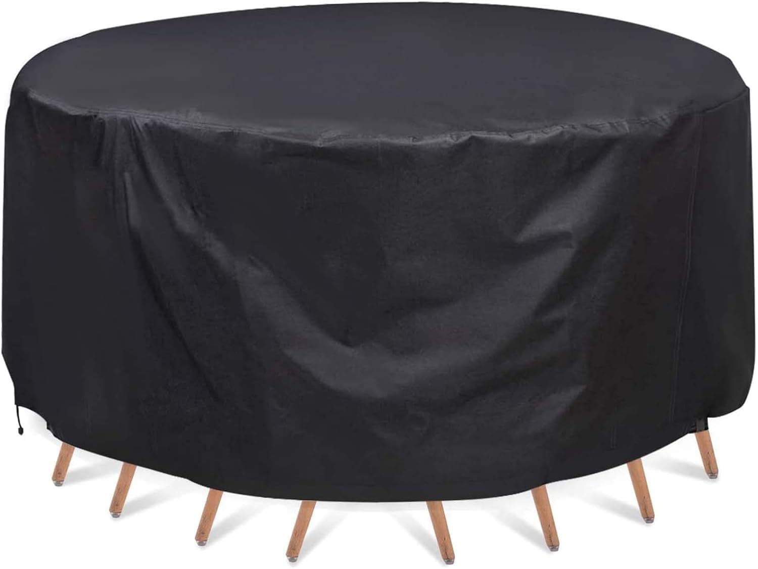 Patio Furniture Covers Round, 51" DIAx35 H Garden Furniture Covers, Outdoor Patio Table Cover, Anti-UV Waterproof 420D Oxford Fabric Tear-Resistant Rattan Patio Set Cover